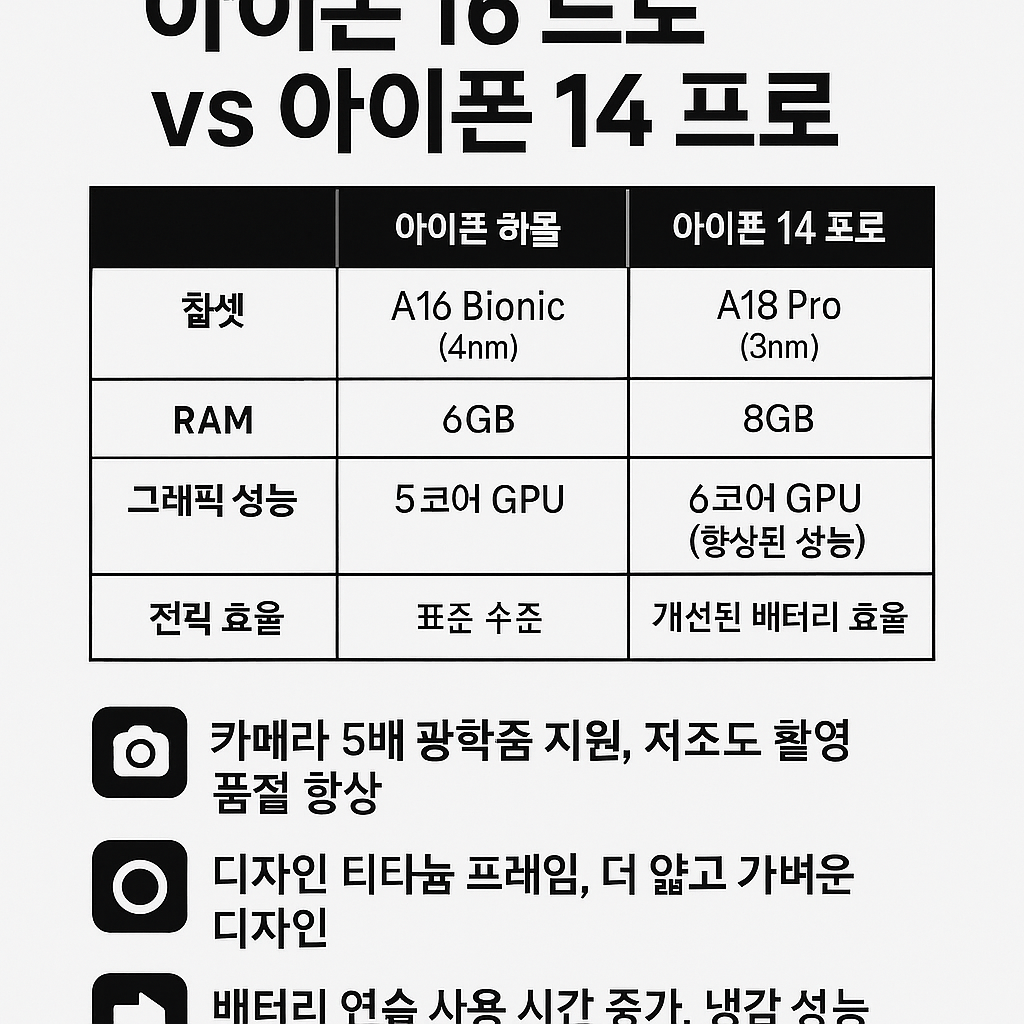 아이폰 16프로 14프로 비교